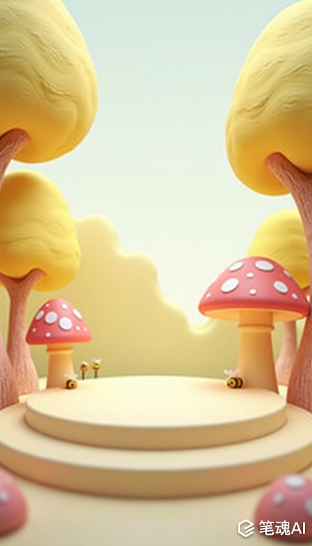 3D卡通极简舞台背景高清