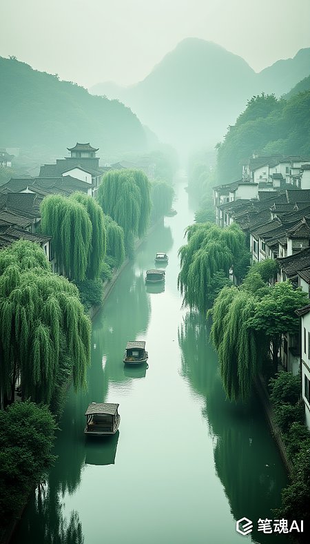 绿色江南水乡摄影