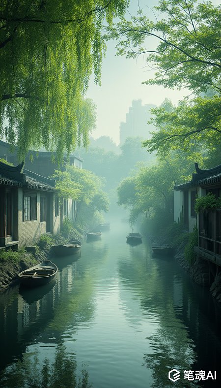 江南水乡绿色自然风光