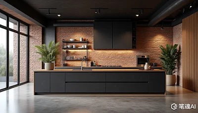 现代工业风格厨房设计