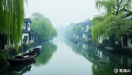 绿色江南水乡摄影