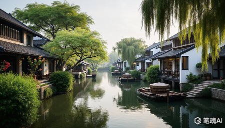 绿色江南水乡摄影