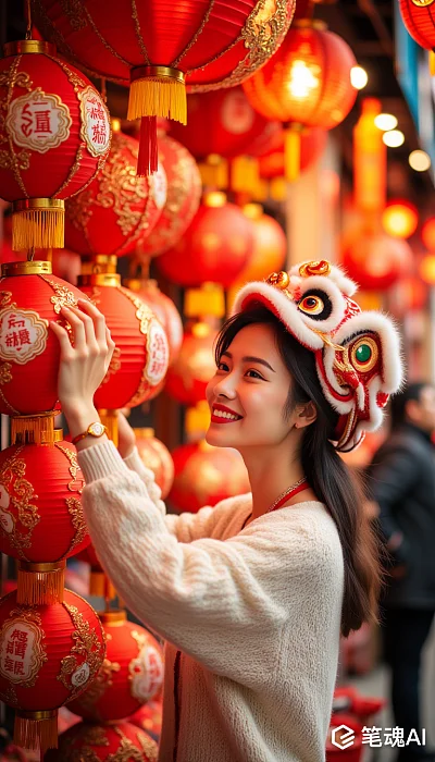 中国传统节日装饰人像摄影