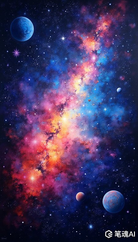 太空油画璀璨星空梦境美丽色彩宇宙星辰尘埃