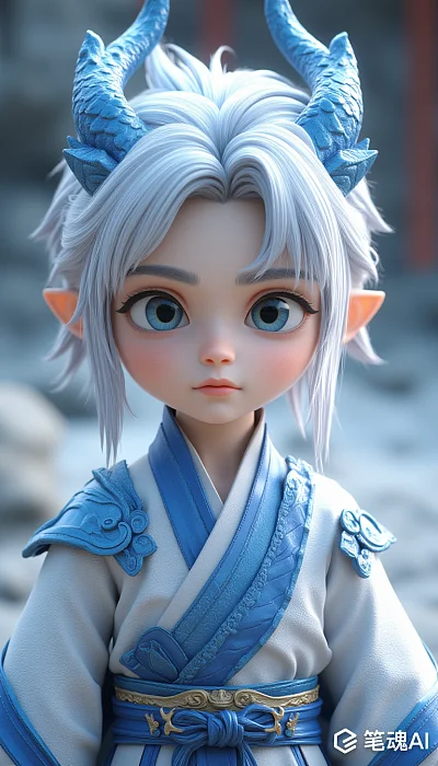 3D渲染龙族少年形象模型