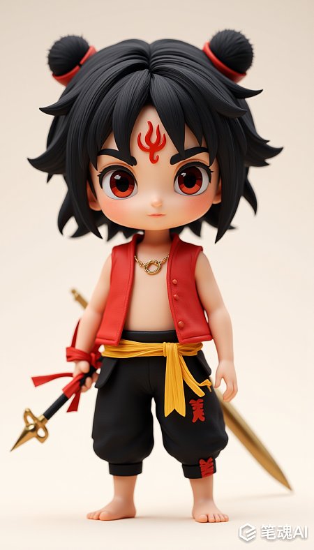 小男孩火焰图案红眼金环