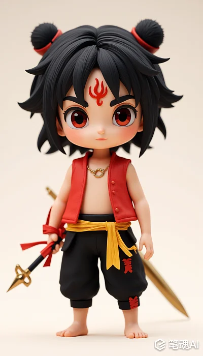 小男孩火焰图案红眼金环