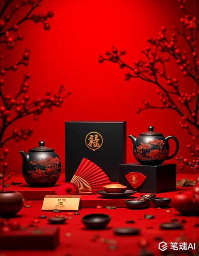 春节喜庆音响产品摄影