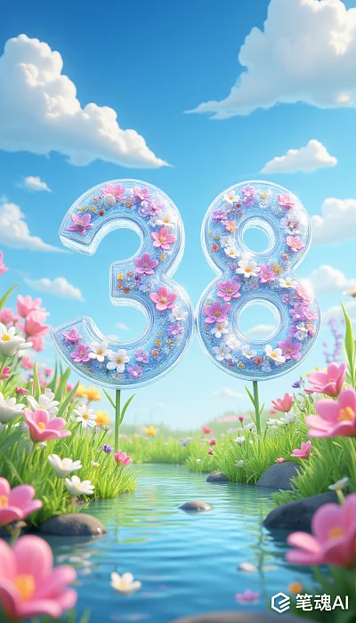 3D可爱数字艺术梦幻风景