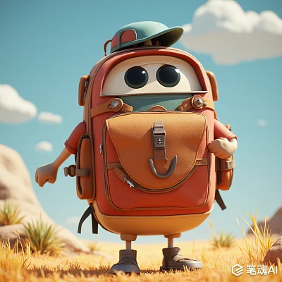 皮克斯风格3D高清动画背包设计