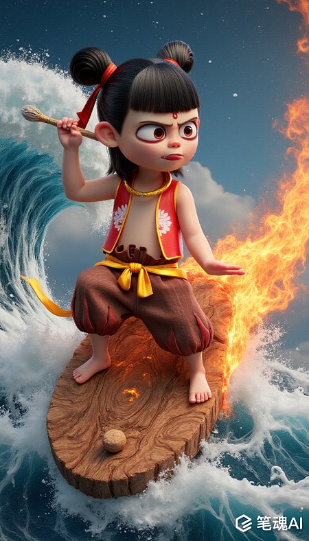 哪吒怒海除妖光影特效