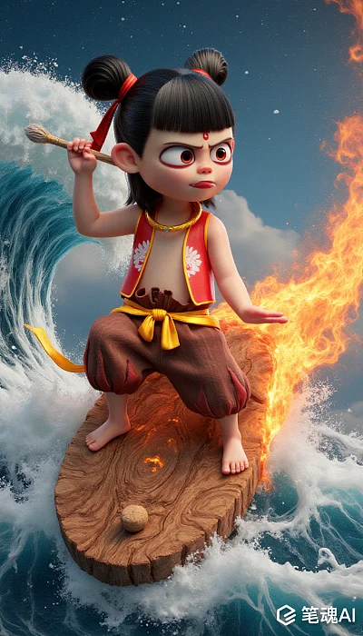 哪吒怒海除妖光影特效