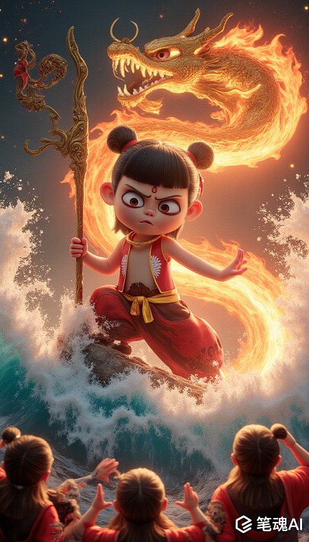 哪吒风火轮特效票房突破百亿光影特效电影