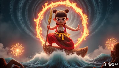 哪吒打神叛逆红金庆圆满影