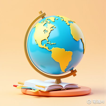鲜艳大胆的3D卡通地球仪与笔记本图标