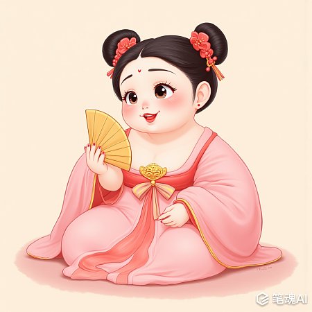 中国古典风格石矶娘娘插画