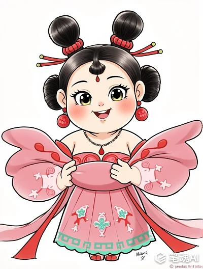 Q版石矶娘娘卡通形象设计