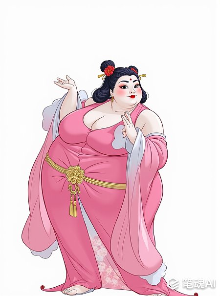 中国古典风格插画石矶娘娘