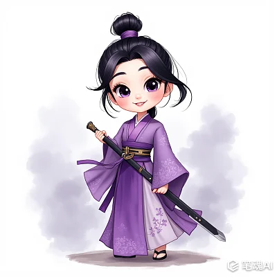 Q版简笔画风格殷夫人动漫角色形象