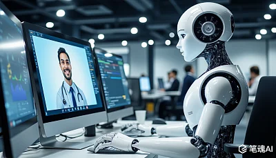 智能机器人辅助视频通话办公环境