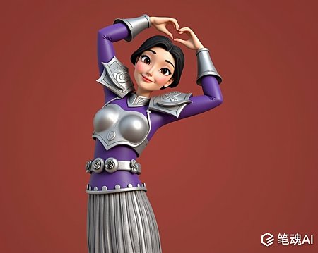 3D卡通殷夫人纯红背景比心图案
