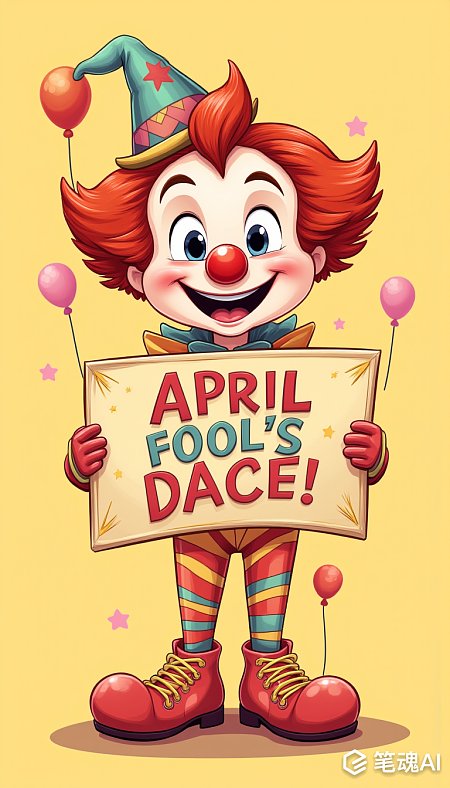 愚人节小丑背景插图