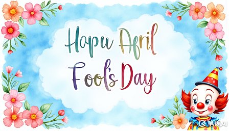 愚人节卡通小丑背景插画