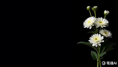 清明节白色菊花花束背景
