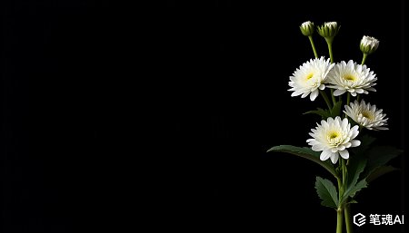 清明节白色菊花花束背景
