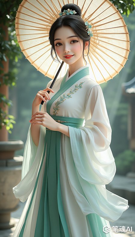 中国汉服少女写真游戏人物设计
