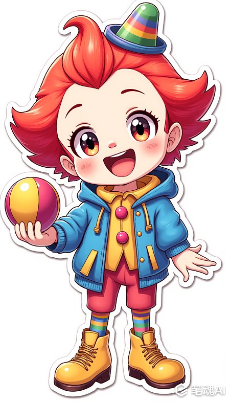 可爱卡通小丑插画