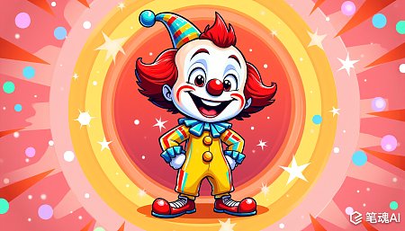 愚人节卡通小丑剪贴画