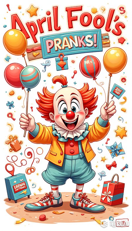 愚人节搞怪小丑插画