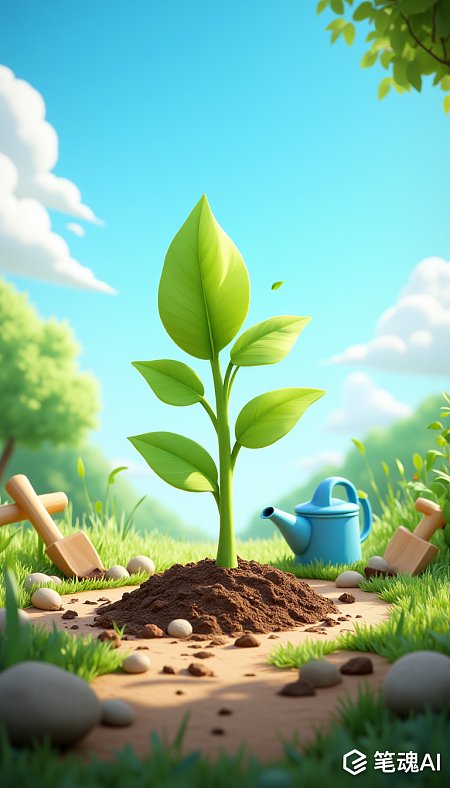 3D植树节主题插画