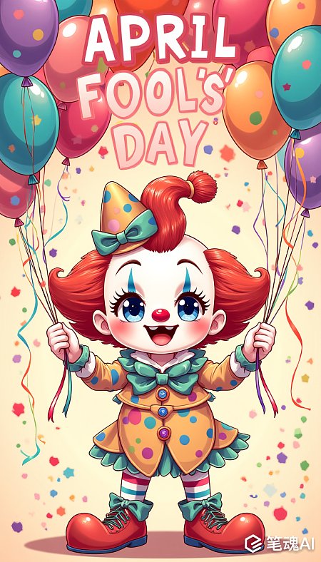 愚人节小丑搞怪插画