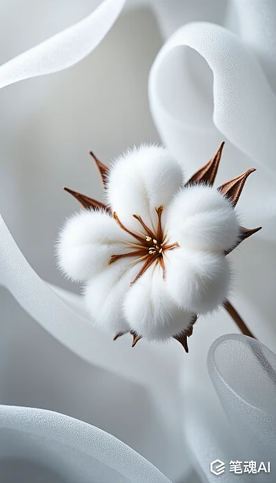 500倍放大棉纤维质感图片