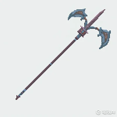 中国古代兵器方天画戟像素画