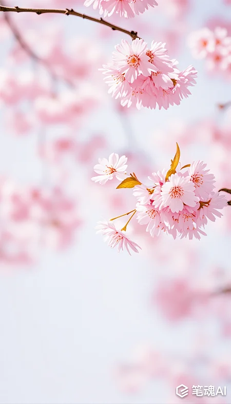 粉色樱花微距广告摄影