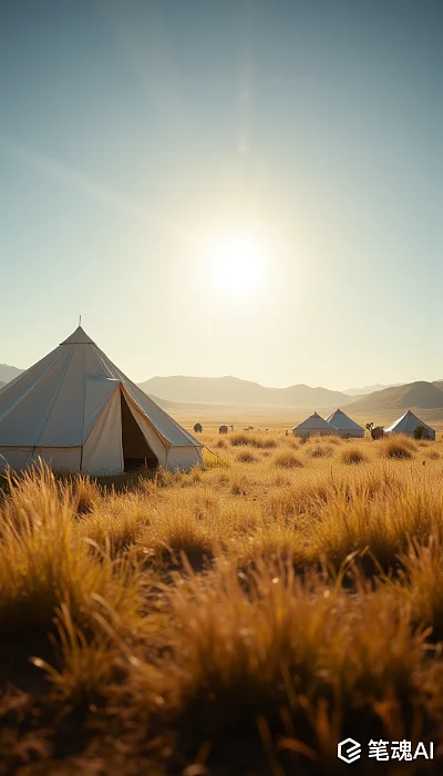 新疆草原牧民帐篷高清8K商业摄影