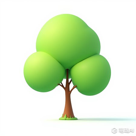 3D卡通小树苗清新渲染