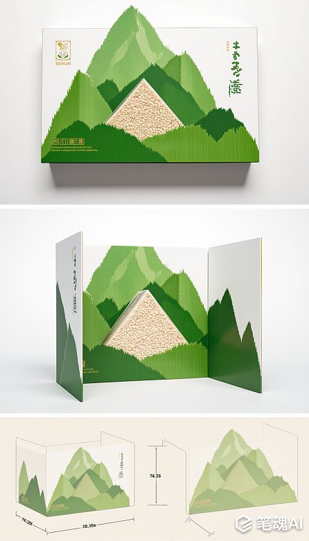 手工制作Ibihun绿色礼品盒