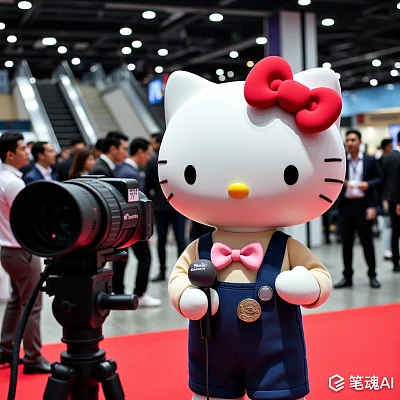 Hello Kitty 记者职业采访照片