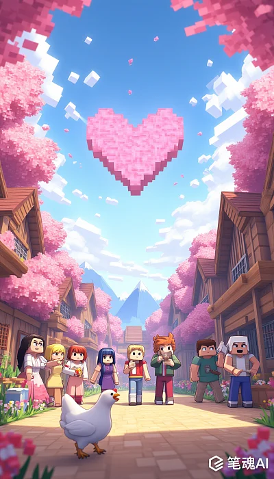 Minecraft村庄互动场景