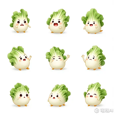 萌兔莴笋超高清表情插画