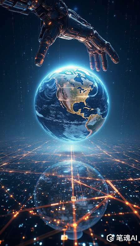 超扁平未来贸易场景发光地球物流网络