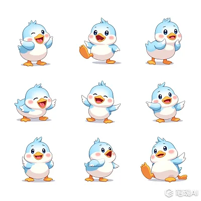动漫风格小鸭表情包