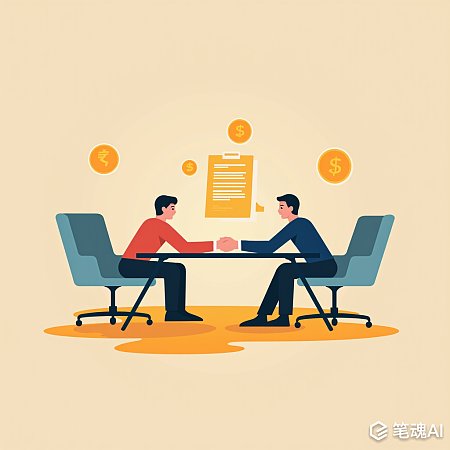 对称谈判矢量金币悬浮合同握手