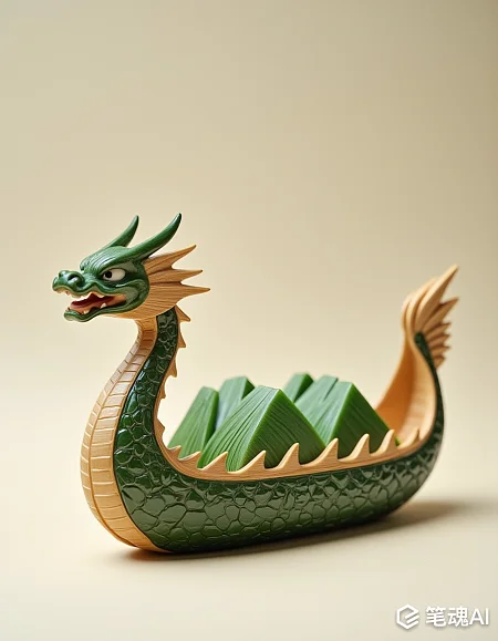 高清龙舟精致雕刻龙头尾粽
