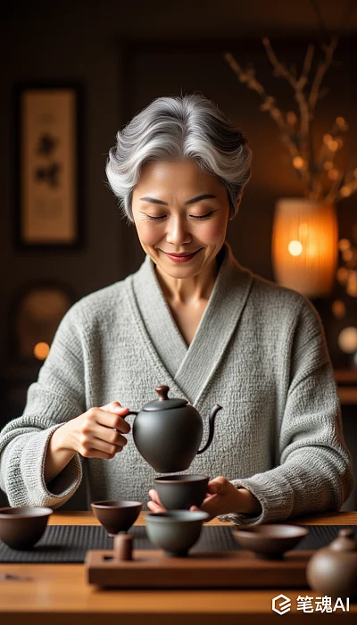 亚洲女士茶艺摄影