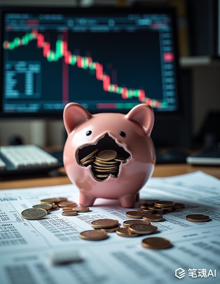 粉色存钱罐金币满溢股票图表背景现代风格